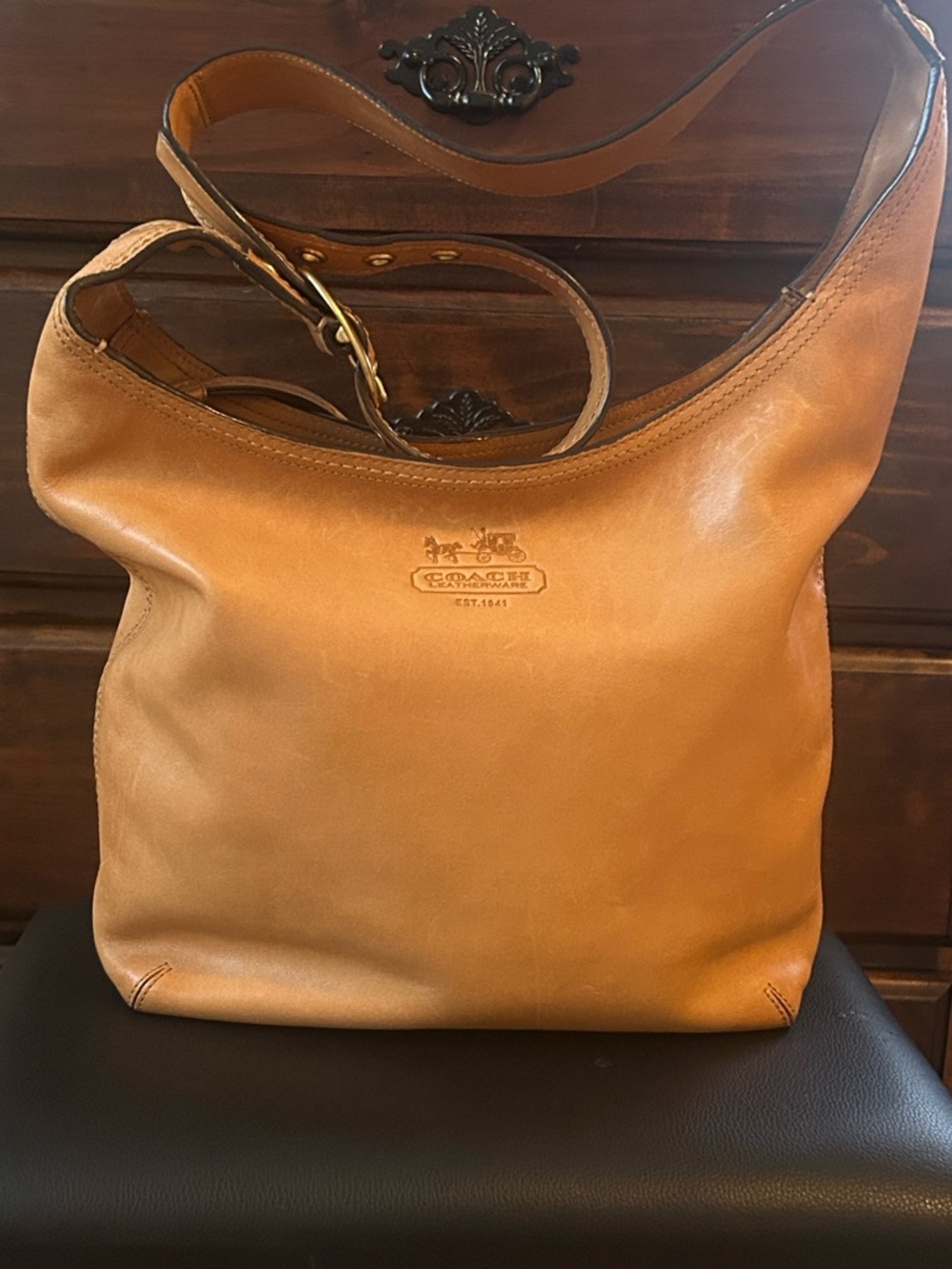 Coach Legacy Tattersall “Slouchy”Leather Shoulder/Crossbody Bag.